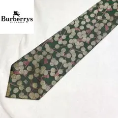 高級　美品　ヴィンテージ　burberrys ネクタイ　ホースロゴ　ゴルフ柄　緑