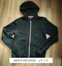MEN'S MELROSE ブラックスウェットパーカー　Lサイズ