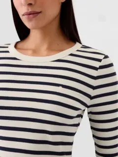 GAP リブ編み クルーネック Tシャツ