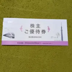 東武鉄道　株主ご優待券　新品