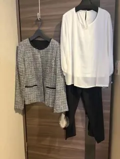 新品 17号大きい パンツスーツ 卒入学式ビジネス ジャケットブラウスパンツ4点