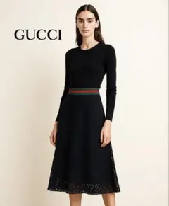 GUCCI グッチ シェリーライン 総レース フレアスカート ペチコート付 黒 2026年最新】GUCCI 柄：花柄 レディース ロング フレアスカートの人気