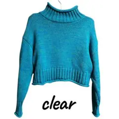 clear クリア　タートルネッククロップドセーター