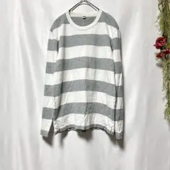 美品✨【UNIQLO】ボーダーTシャツ オーバーサイズ バイカラー (S)