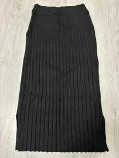 ★ 黒　リブ編み　タイトスカート