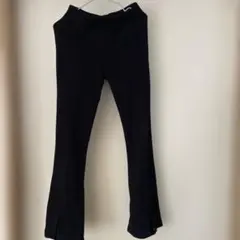 ZARAキッズ 134ブラック リブパンツ スリット入り