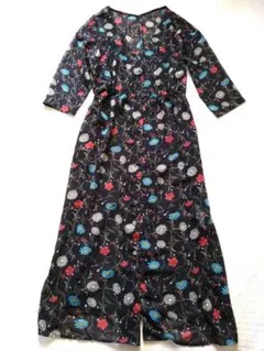 ローリーズファーム☆シャツワンピース☆シアー☆七分袖☆花柄☆羽織り