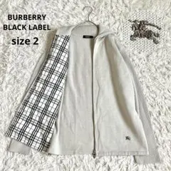 バーバリーブラックレーベル⁂ドライバーズニット　ノバチェック　キルティング　M