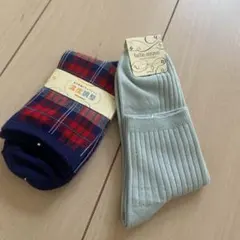 【値下げ】tutuanna 他　 ソックス 2足セット チェック柄 リブソックスのサムネイル