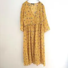 美品✨ INGNI イング 【M】 花柄 ロングワンピース イエロー Vネック