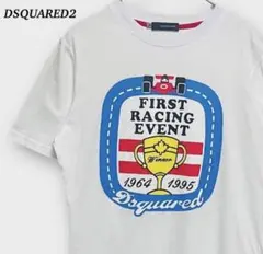 DSQUARED2 ダメージ加工 レーシング 半袖 Tシャツ ホワイトのサムネイル