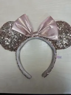 東京ディズニーリゾート ミニー　カチューシャ　ローズゴールド　スパンコール