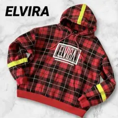 ELVIRA 裏起毛チェックパーカー y2k 平成 赤 Mサイズ ギャル お兄系のサムネイル
