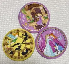 ディズニー　刺繍缶バッジ　3個セット