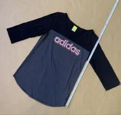 adidas 七分袖カットソー ブラック グレー