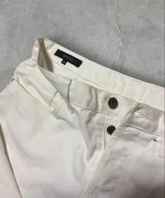 8on8ホワイト ワイドリネン ハート刺繍ステッチ ワークパンツ - メルカリ
