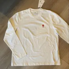新品 AMI PARIS アミパリス ビッグハートロゴ Tシャツ M アイボリー