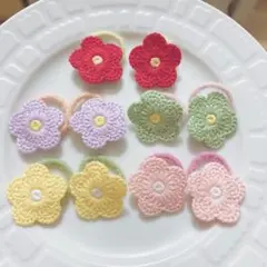 ヘアゴム　10本　刺繍　お花　ベビー　赤ちゃん　キッズ　こども　髪ゴム　髪留め