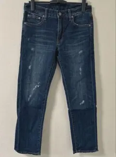 ユニクロ　スリムフィットダメージジーンズ　ブルー