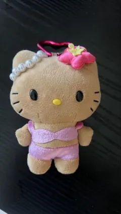 ハローキティしっぽ付きマスコットキーホルダーぬいぐるみ日焼けキティGOGOギャル