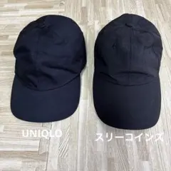 UNIQLO＆スリーコインズのブラック キャップ 各１点の2点セットのサムネイル