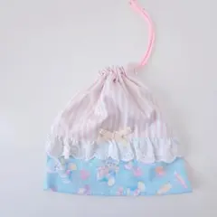 キャンディくま柄➁　コップ入れ・巾着・コップ袋★ハンドメイド　入園・入学