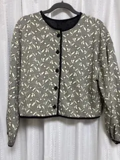 ジャガード ノーカラージャケット