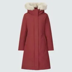 【専用】UNIQLO ウルトラウォームハイブリッドダウンロングコート L レッド