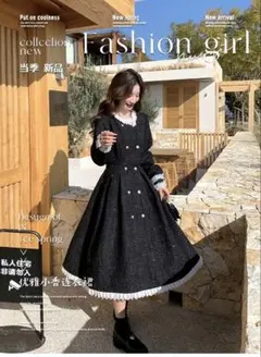 【エレガント✨】ヘップバーン風ワンピース　レースが可愛い　ウエスト後ろゴム入