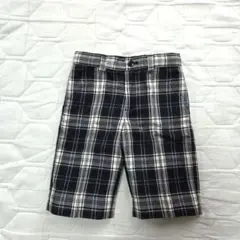 COMME CA ISM ネイビーチェックハーフパンツ 100Aフォーマル