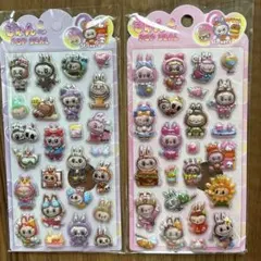 ⭐︎新品⭐︎ ラブブ 立体 3D シール　2枚セット