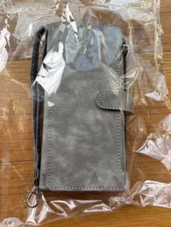 セールグレー手帳型 iPhone15plusケース