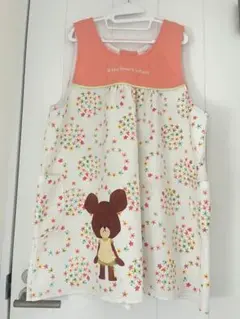 くまのがっこう　ジャッキーカラフル花柄エプロン　2L-3L
