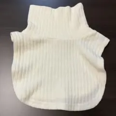 アイボリー リブ編み ノースリーブセーター　ネックウォーマー