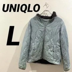 UNIQLO ユニクロ キルティング フードジャケット 中綿 水色 訳あり