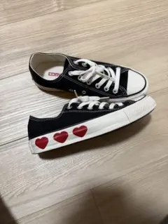 CONVERSE ALL STAR 黒 × 赤ハート スニーカー 23.5cm