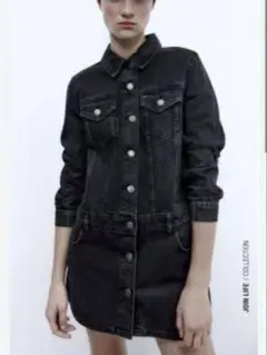 ZARA デニムワンピース ブラック 美品