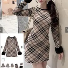 GRL check knit mini one piece