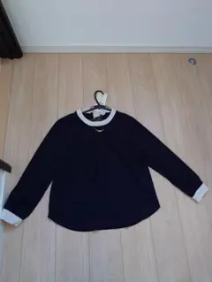 HK WORKS LONDON ネイビー長袖シャツ Lサイズ
