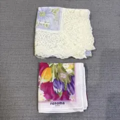 renoma ハンカチ　2枚　花柄　レース