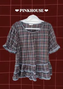 【PINKHOUSE】チェック柄 ティアード チュニック 半袖のサムネイル