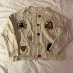 アイボリー ケーブルニットカーディガン