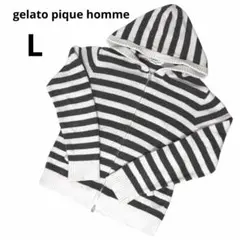 gelato pique hommeルームウェア ジップパーカー ホワイトグレー