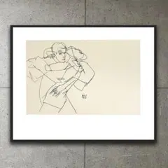 額装品/座っている女性像/エゴン シーレ/ポスター/アート/インテリア