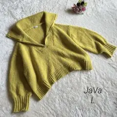 a1912【ジャバ JaVa】ハイネック ジッパー ビックカラー ニットセーター