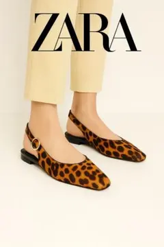 ZARA レオパード柄 スリングバックシューズ 未使用 38