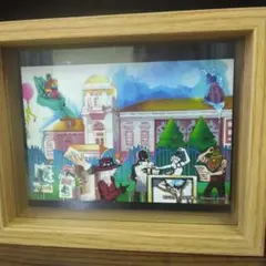 モンスターの仕事 デジタルアート作品　額縁つき