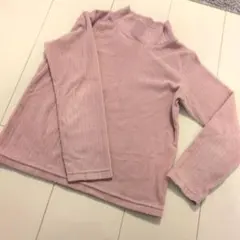 UNIQLO リブ編み ハイネックセーター 130 ピンク