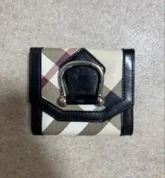 バーバリー 三つ折り財布 チェック柄 美品
