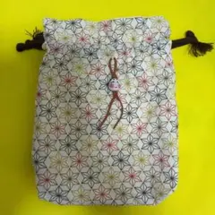 巾着袋 おかめチャーム付き